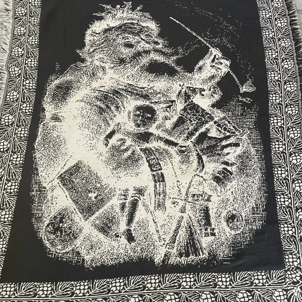 Woven Blanket with T. Nast “Merry Old Santa Claus” 1881 Harper’s Weekly Design